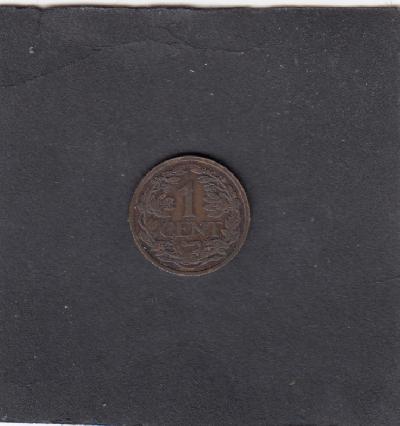 Beschrijving: 1 Cent WILHELMINA 